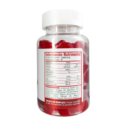 Gomitas de Vinagre de Manzana 6g por porción de 5H8 Nutrition | Bienestar Digestivo, Detoxificación - Control de peso | 60 gomitas - Sabor Manzana