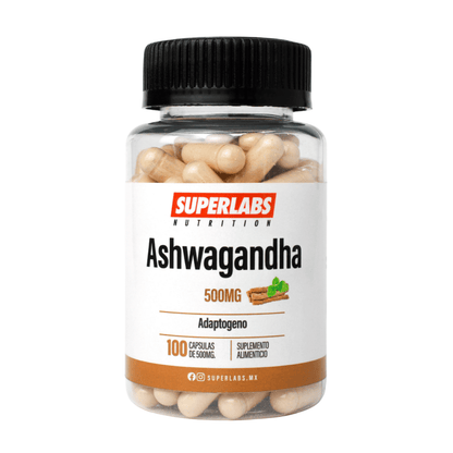 Ashwagandha 500 mg Superlabs | Favorece una Respuesta Adaptativa al Estrés | 100 cápsulas