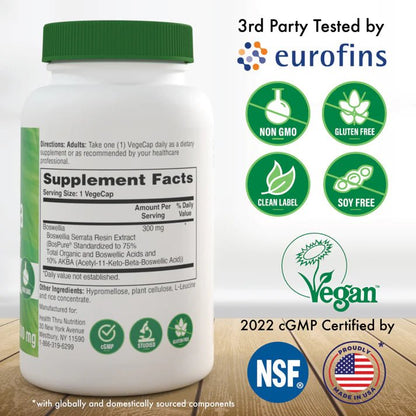 Boswellia 300 mg de Health Thru Nutrition | Actúa como antiinflamatorio y antioxidante | 60 cápsulas Blandas