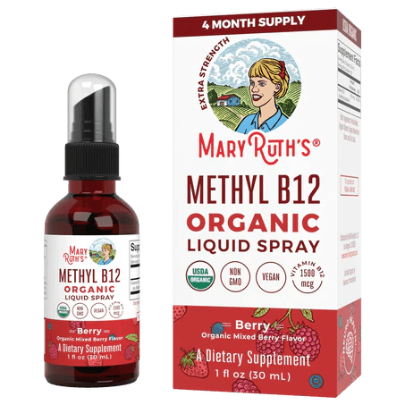 Vitamina B12 Metilcobalamina Spray Orgánico MaryRuth’s | Sistema nervioso | 30 ml
