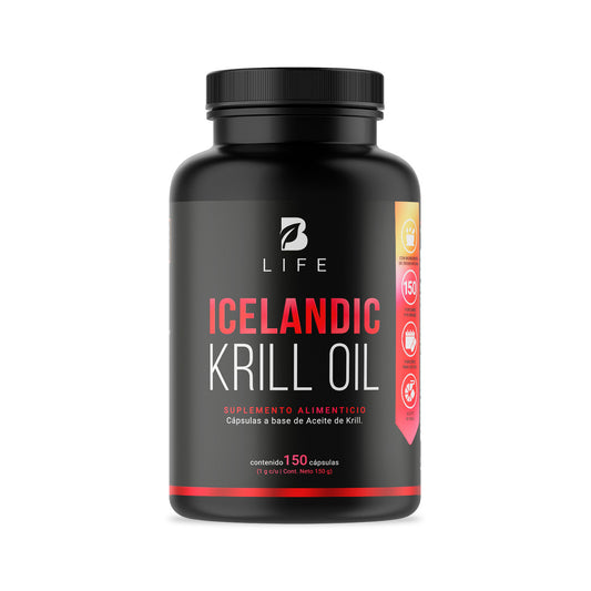 Icelandic Krill Oil | B-Life | Aceite de Krill EPA y DHA | Apoyo Cardiovascular | 150 cápsulas