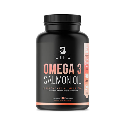 Omega 3 Aceite Puro de Salmón | B-Life | Apoyo Cardiovascular | 180 cápsulas