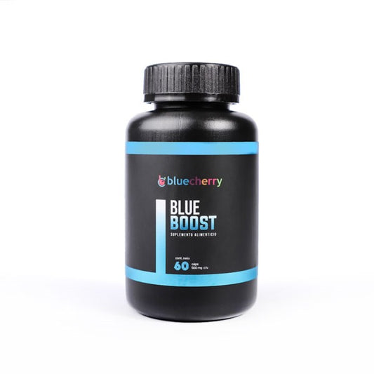 Ashwagandha, Maca, Gingko Biloba 500mg BLUE BOOST de Bluecherry | Apoyo a la acción antioxidante del organismo - Aumentando la Energía | 60 cápsulas vegetales