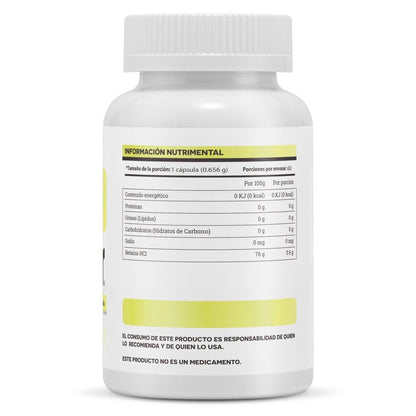 Betaína HCl,  Betanin de Matter | Apoya función digestiva, favorece acidez gástrica adecuada  | 60 cápsulas