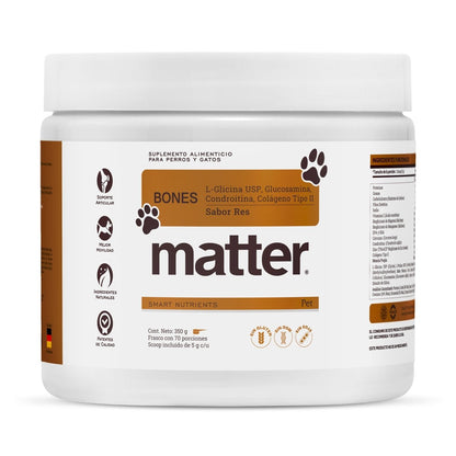 Glucosamina BONES de Matter | Bienestar animal, huesos, cartilago y articulaciones | Polvo 350 g