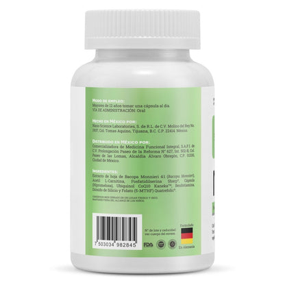 Bacopa + Fosfatidilserina y CoQ10, Brainy de Matter | Favorece la memoria y concentración | 60 cápsulas