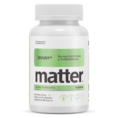 Bacopa + Fosfatidilserina y CoQ10, Brainy de Matter | Favorece la memoria y concentración | 60 cápsulas