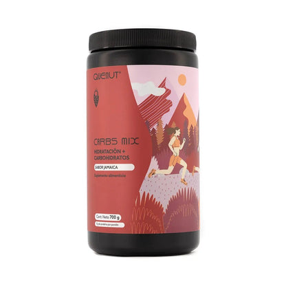Mezcla de Electrolitos con Vitamina C  y D - Carbs Mix de Quenut | Nutrición Deportiva | Apoyo de la función Muscular + Energía | Presentación de 700g con distintos sabores