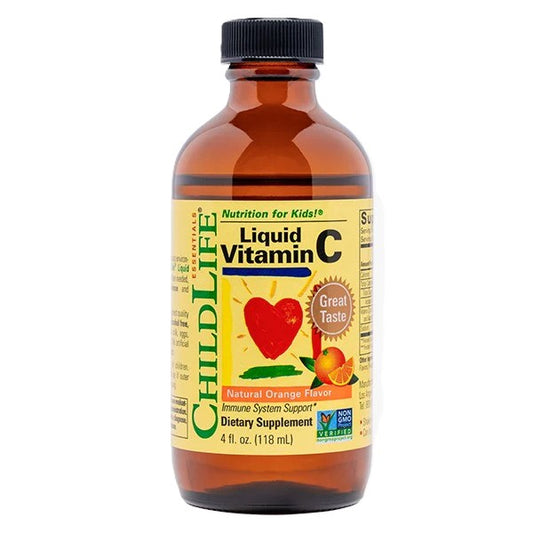 Vitamina C Líquida para niños de Child Life | Apoyo del Sistema Inmunológico | 118ml fórmula líquida con sabor a naranja natural