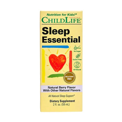 Passiflora, Melissa Officinalis, Valeriana, L-Teanina de Child Life - Sueño Esencial | Ayuda a la mejora del sueño y buen descanso Infantil | Liquido 59 ml Sabor a Baya Natural