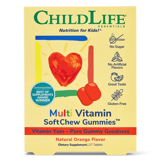 Multivitaminas + Zinc y Selenio en gomitas para niños de Child Life | Fortalece el Sistema Inmune | 27 cápsulas blandas Sabor Naranja