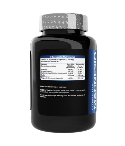 DUO: CITRATO DE MAGNESIO 931mg por cápsula de Vito | Promueve la función ósea, muscular y cardiovascular | DUO de 240 cápsulas vegetales