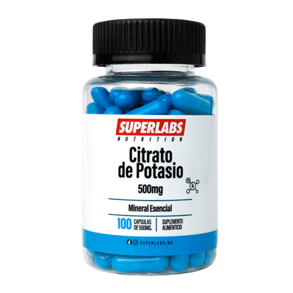 Citrato de Potasio Superlabs 500mg | Apoya la función muscular y nerviosa | 100 cápsulas