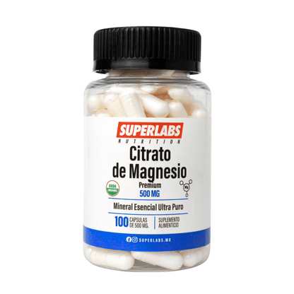 Citrato de Magnesio 500 mg Superlabs | Apoya el equilibrio metabólico | 100 cápsulas