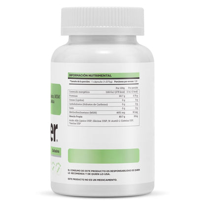 Ácido Alfa Lipoico + NAC Cleantox de Matter | Favorece el metabolismo, apoyo detox antioxidante  | 120 cápsulas