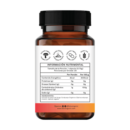 Cordyceps Orgánico de Lalun | Equilibrio Corporal | 30 Cápsulas