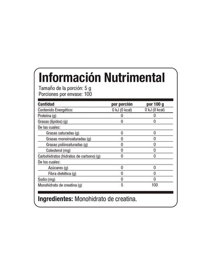 Creatina Monohidratada 5g por porción de Evolution Nutritional - 250 y 500g | Potencia tus entrenos y la recuperación muscular | 100 y 50 porciones