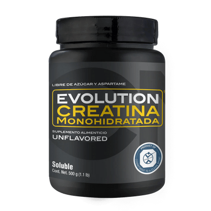Creatina Monohidratada 5g por porción de Evolution Nutritional - 250 y 500g | Potencia tus entrenos y la recuperación muscular | 100 y 50 porciones