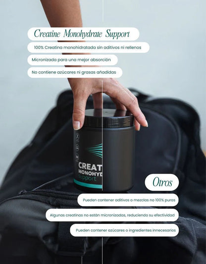 Creatine Monohydrate Support | Creatina Monohidratada NutriADN | 300 gr 100 Porciones por envase