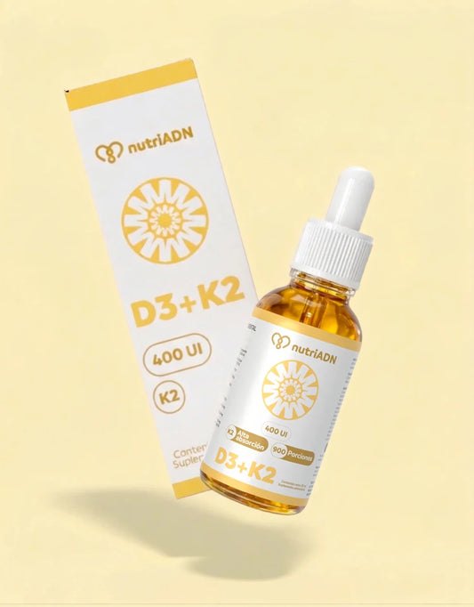 D3 400 UI + K2 de NutriADN | Mantenimiento de huesos y dientes, sistema inmunológico | 30 ml