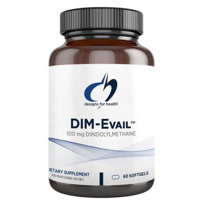 DIM-Evail™ 100mg de Designs for Health | Equilibrio Hormonal y Desintoxicación | 60 y 120 Cápsulas Blandas etales