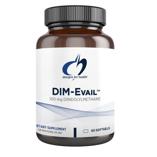 DIM-Evail™ 100mg de Designs for Health | Equilibrio Hormonal y Desintoxicación | 60 y 120 Cápsulas Blandas etales