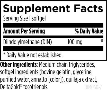 DIM-Evail™ 100mg de Designs for Health | Equilibrio Hormonal y Desintoxicación | 60 y 120 Cápsulas Blandas etales