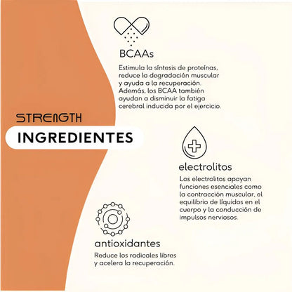 BCAAs + Electrolitos + Antioxidantes de Quenut - Strength | Nutrición Deportiva | Apoyo Muscular - Recuperación | Presentación de 500g en diferentes sabores
