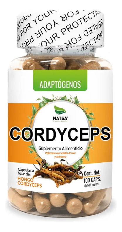 Cordyceps  1000 mg de NATSA | Rendimiento físico y la vitalidad | 100 cápsulas