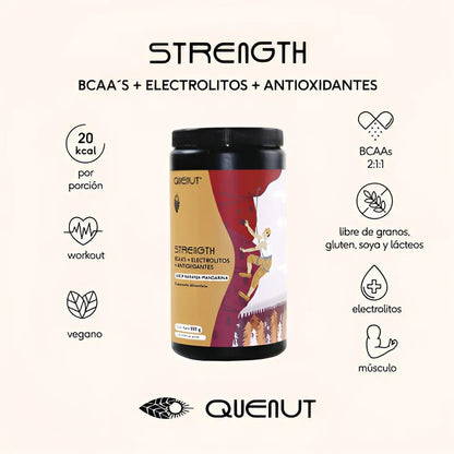 BCAAs + Electrolitos + Antioxidantes de Quenut - Strength | Nutrición Deportiva | Apoyo Muscular - Recuperación | Presentación de 500g en diferentes sabores