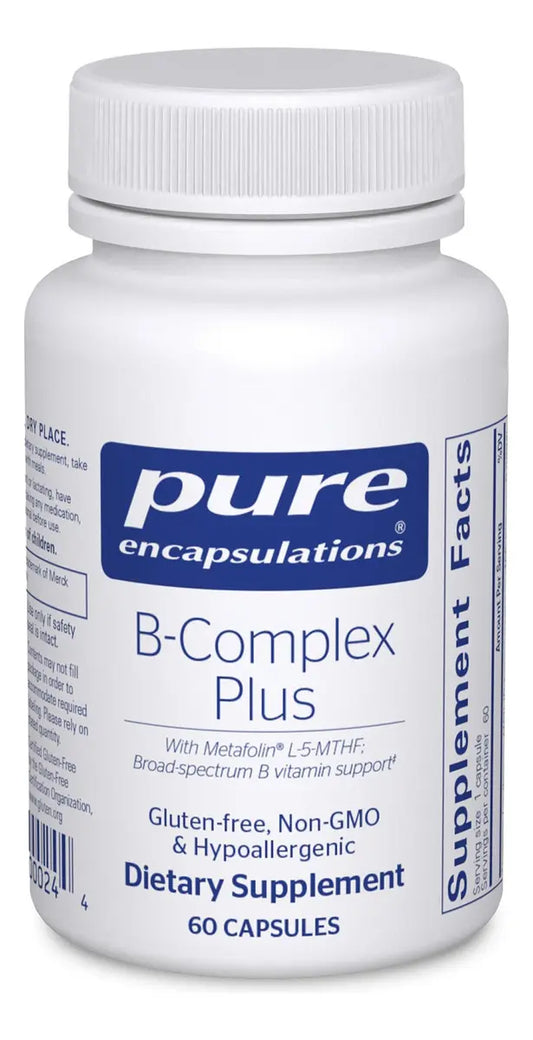 B-Complex Plus Pure Encapsulations | Energía, funcionamiento del sistema nervioso | 60 cápsulas