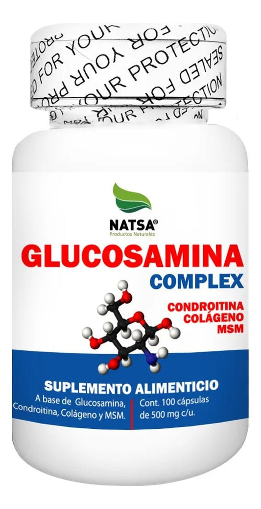 Glucosamina Complex 500 mg NATSA | Favorece la flexibilidad y movilidad articular | 100 cápsulas