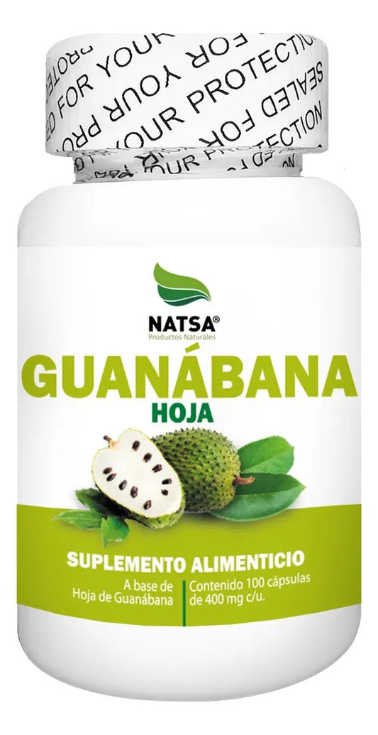 Hoja de Guanábana 400 mg NATSA | Ideal para rutinas de desintoxicación y equilibrio | 100 cápsulas