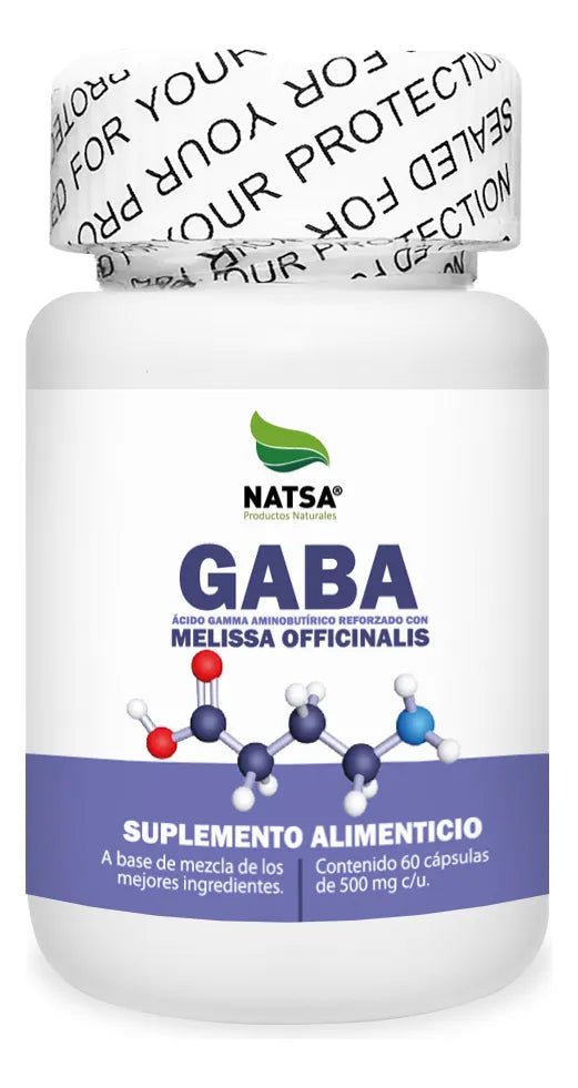 GABA 900 mg con Melissa de NATSA extracto 10:1 | Equilibrio del sistema nervioso | 60 cápsulas
