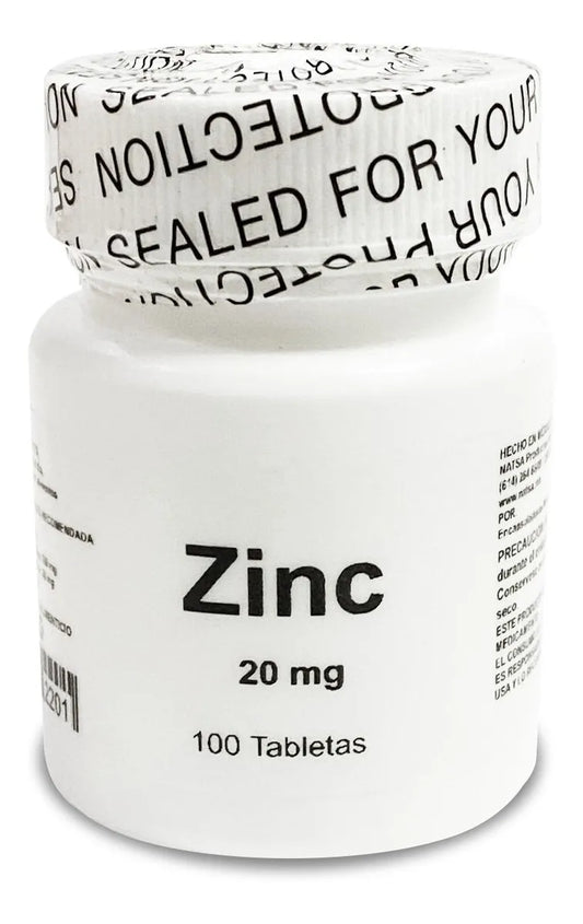 Zinc 20 mg Natsa | Contribuye al funcionamiento del sistema inmune | 100 tabletas