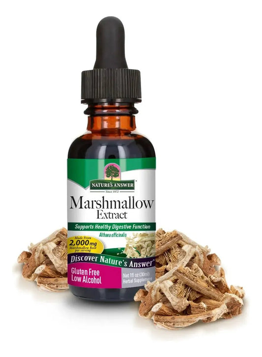Raíz de malvavisco 2000mg de Nature's Answer | Propiedades naturales que actúan como calmantes y beneficios para el sistema digestivo | Gotero de 30ml