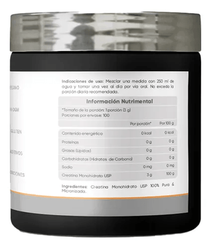Creatina Monohidratada 100% Pura y Micronizada 3g por porción de Nutrasana | Esencial para quienes buscan mejorar su función muscular y rendimiento físico | Polvo de 300g - 100 porciones