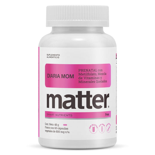 Multivitamínico prenatal Diaria Mom Matter | Nutrición prenatal, contribuye al desarrollo celular | 60 cápsulas