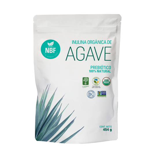 Inulina de Agave Orgánica - Prebiótico Natural 100% Orgánico de NBF | Bienestar Digestivo - Tránsito Intestinal | Polvo 454g