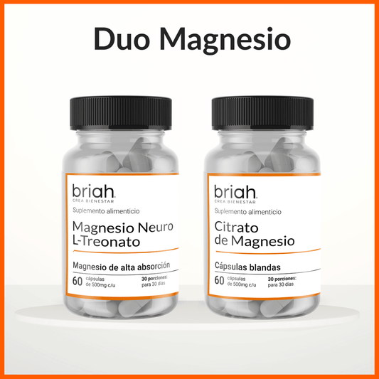 L Treonato de Magnesio + Citrato de Magnesio |  Duo de Magnesio de Briah