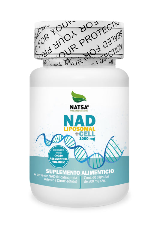 NAD Liposomal + CoQ10, Resveratrol y Vitamina C | Natsa | Regeneración Celular y Vitalidad | 60 cápsulas