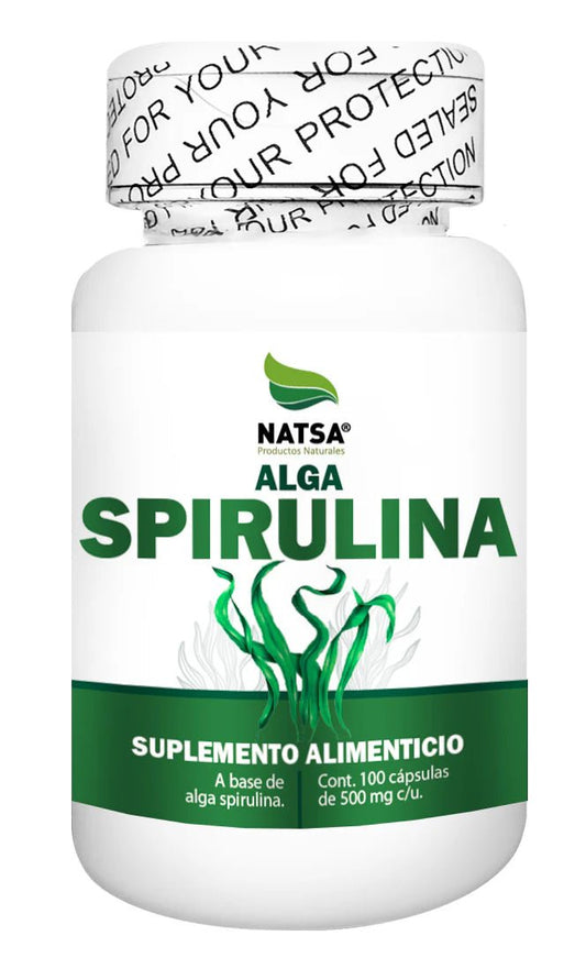 Alga spirulina de Natsa | Apoyo al Sistema Inmune | 100 Cápsulas