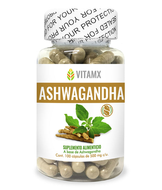 Ashwagandha 500mg | VitaMX | Apoyo para el Manejo del Estrés y Bienestar General | 100 Cápsulas