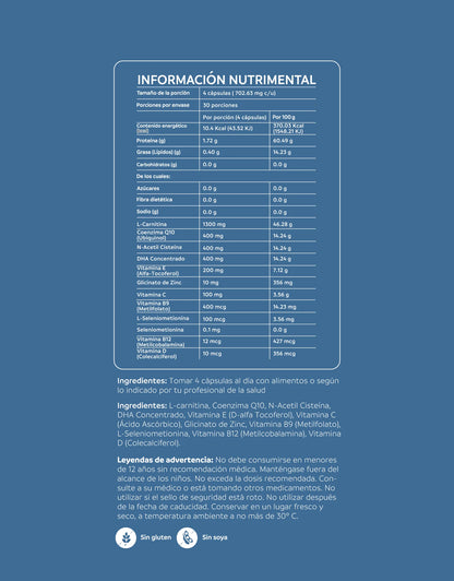 FertiHim de NutriADN con L-Carnitina, CoQ10 y DHA | Nutrición masculina, planificación reproductiva | 120 cápsulas