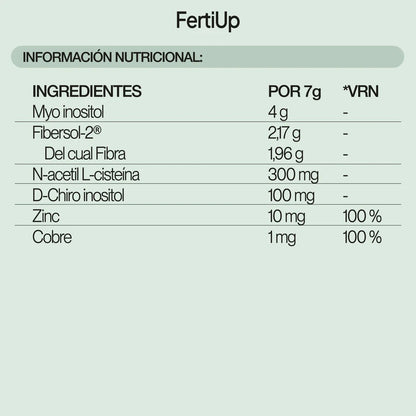 FertiUp de IVB | Myoinositol, D-chiro inositol, cobre y zinc | 210 g