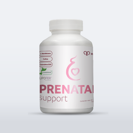 L-Metil Folato, Colina y Coenzima Q10 Apoyo Prenatal - Multivitamínico de NutriADN | Diseñado para mujeres embarazadas con el fin de brindarles a ella y al bebé un equilibrio perfecto de nutrientes | 90 Cápsulas Vegetales