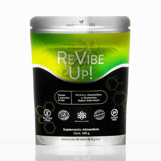 Revibe Up! de Natural Health | Electrolitos sin Azúcar Añadida con BCAA's y Glutamina  | 180 gr