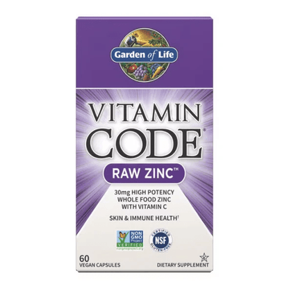 Zinc y Vitamina C Vitamin Code Raw de Garden of Life | Antioxidantes Naturales | 60 cápsulas