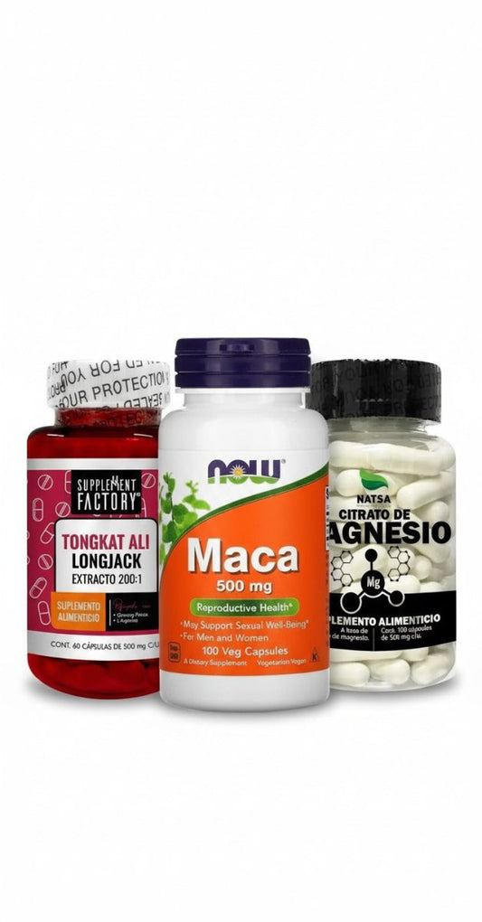 Tongkat Ali + Maca + Citrato de Magnesio | Kit Bienestar Masculino