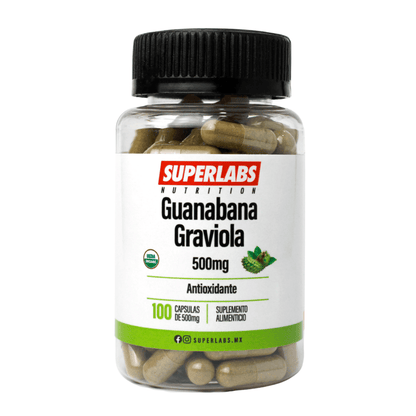 Guanábana Graviola Superlabs 500 mg | Contribuye al bienestar general diario | 100 cápsulas